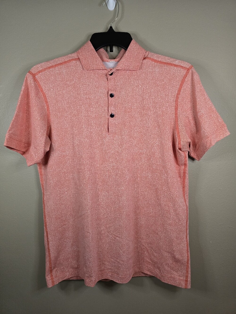 Men's Lululemon Propel Polo Linen Texture White Prince Red No Tag Approx. Medium